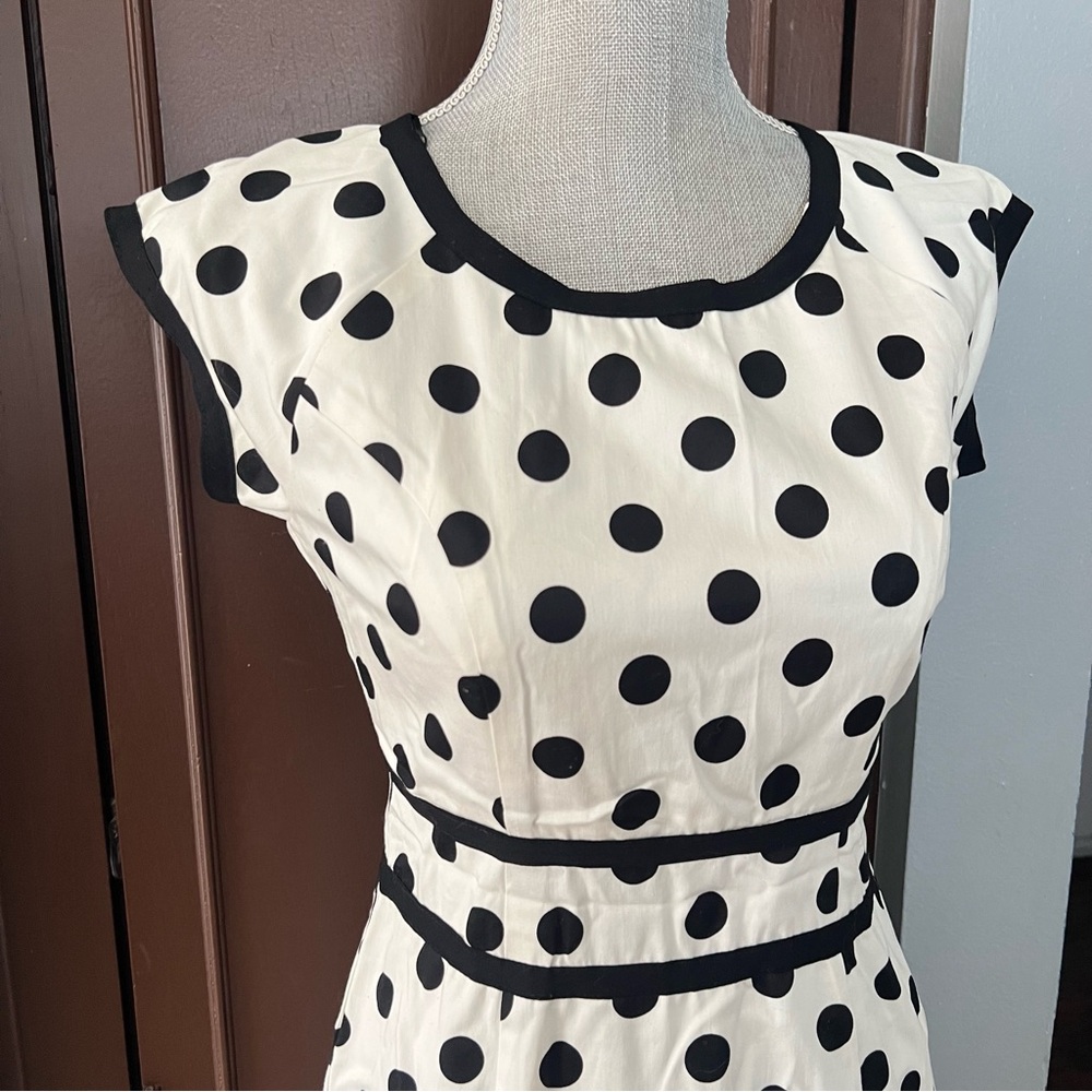 Vintage Jody California White Polka-Dot Sheath Dress - Picture 2 of 5
